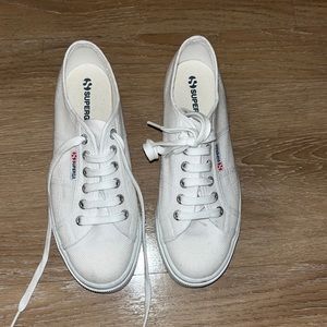 Superga Platform White Sneakers | Size 8 (39) | Lightly Worn